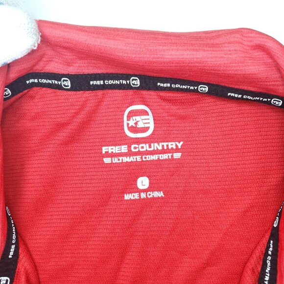 Free Country Polo Shirt Mens Large Red Ultimate Comfort Golf Short Sleeve - Picture 3 of 12